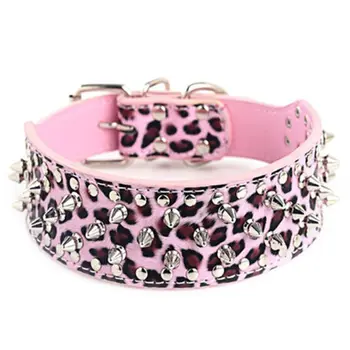 

Luxurious Spiked Studded Dog Collar Padded PU Leather Collars for Medium Large Dogs Neck Strap LX9C