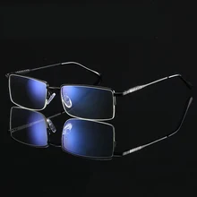 Анти голубой свет очки для чтения для мужчин и женщин металлическая полуоправа пресбиопические очки блокирующие радиационные очки для чтения