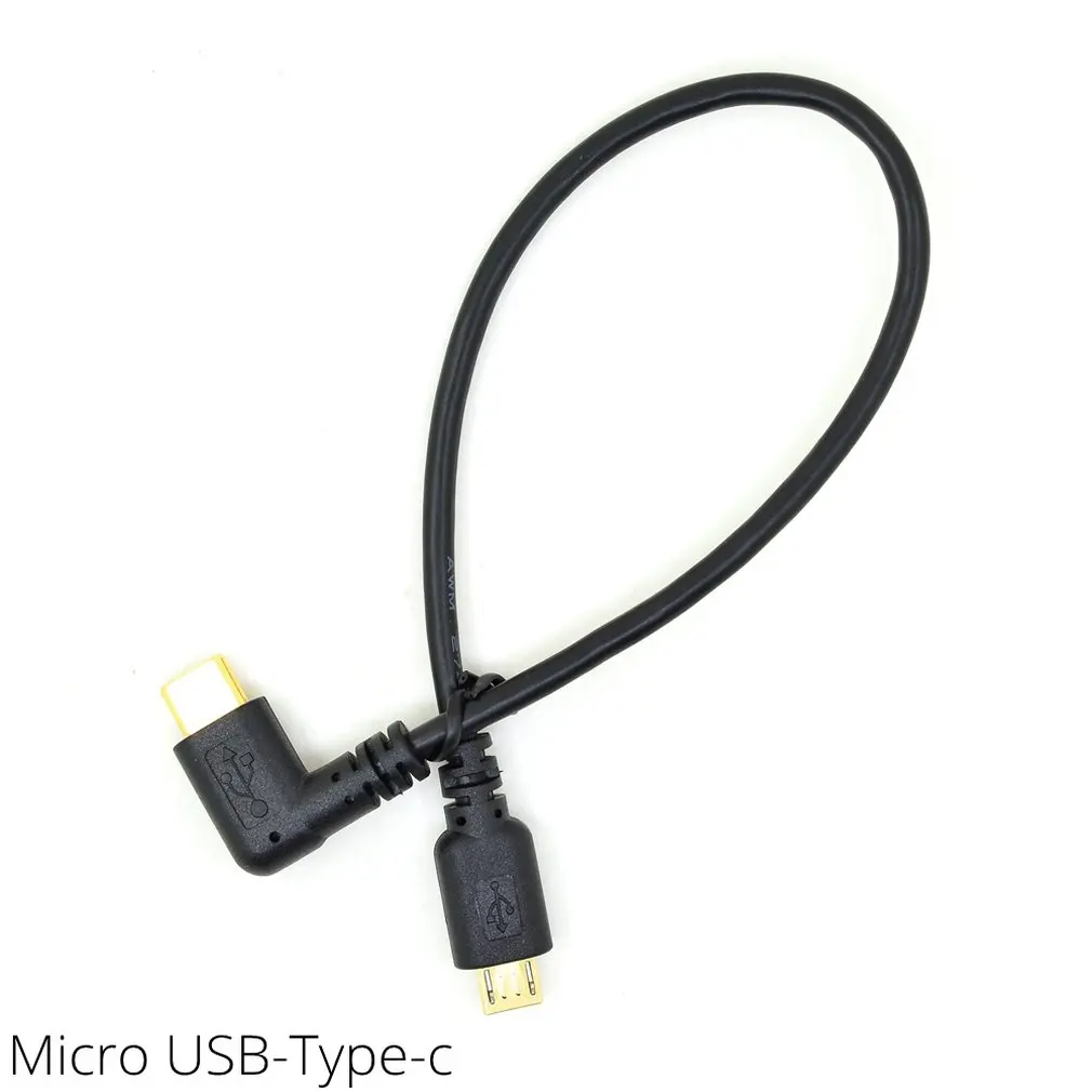 Micro Mini USB кабель 5Pin папа-папа USB 3,1 type C локоть к Mini Micro USB 2,0 OTG адаптер для передачи данных конвертер зарядный кабель 25 см