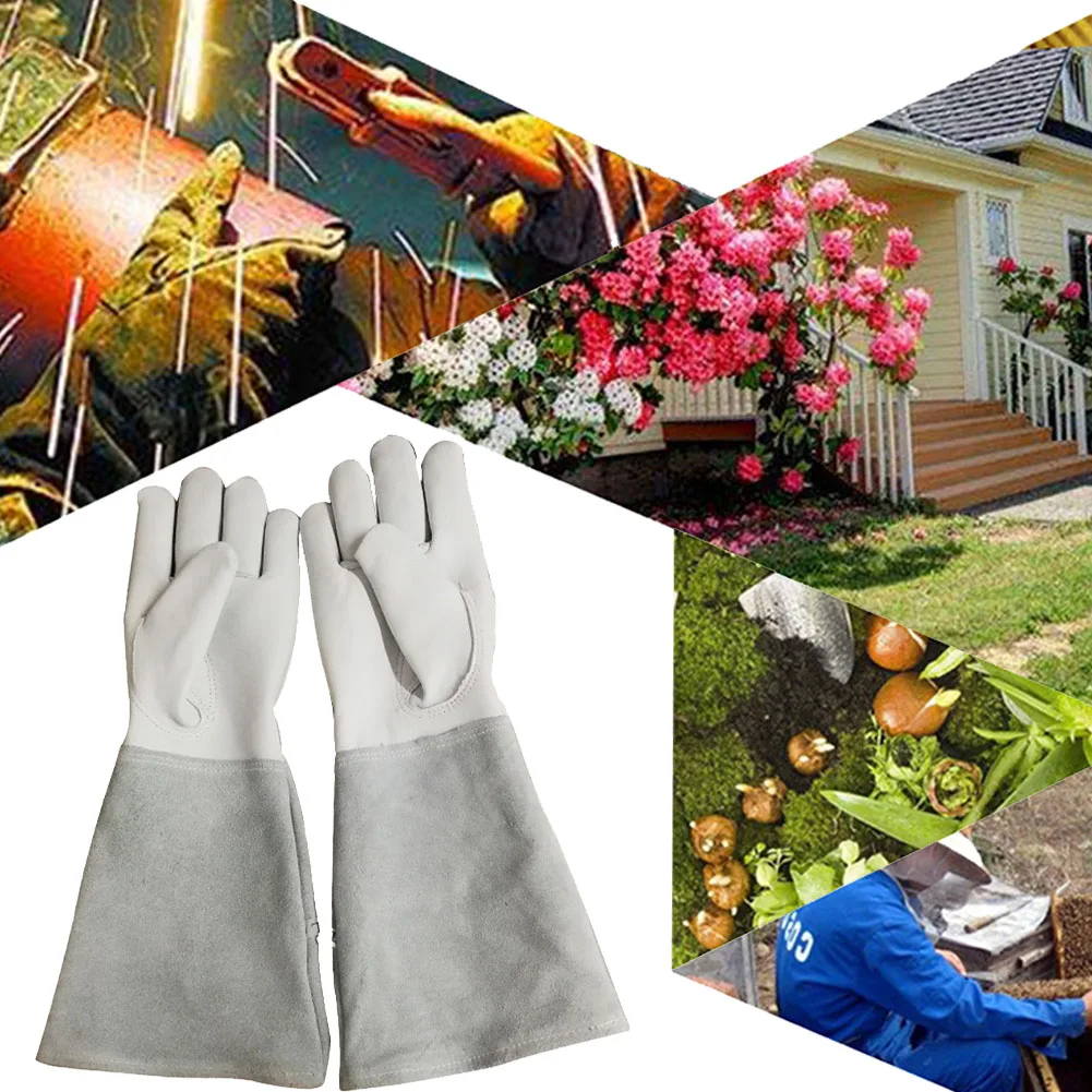 1 пара износостойкие строительные защитные перчатки с защитой от колючек для садоводства и пчеловодства безопасные перчатки с длинными рукавами из искусственной кожи