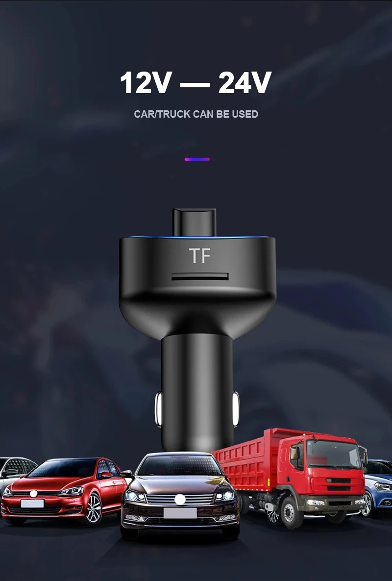 Двойной USB автомобильный Aux Быстрая зарядка Bluetooth Автомобильный MP3 Handsfree fm-передатчик u-диск музыкальный плеер Автомобильный Bluetooth приемник
