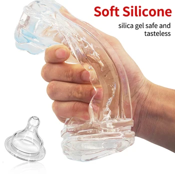 Realistic Vagina Male Masturbators For men Vibrator Soft Pussy Sex Toys Transparent Vaginator Sex Products Vacuum Pocket Cup 5