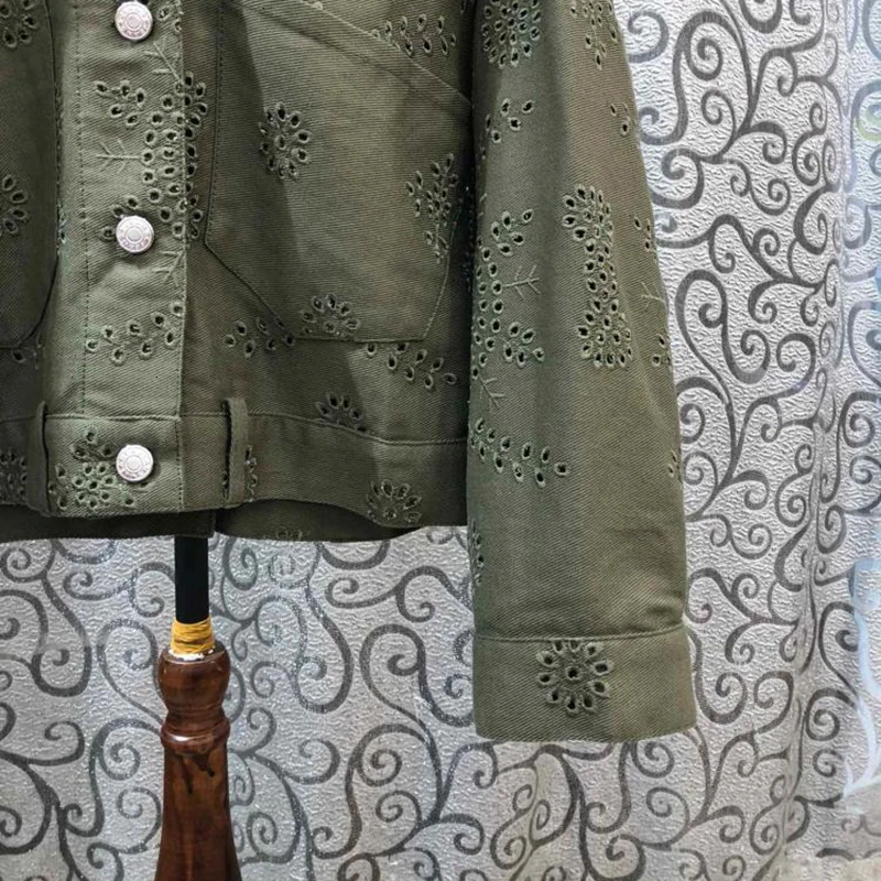 TWOTWINSTYLE, Лоскутная Вышивка бисером, Женская куртка, воротник с лацканами, выдалбливают, куртки, женские, Осенние, большие размеры, модные, новинка
