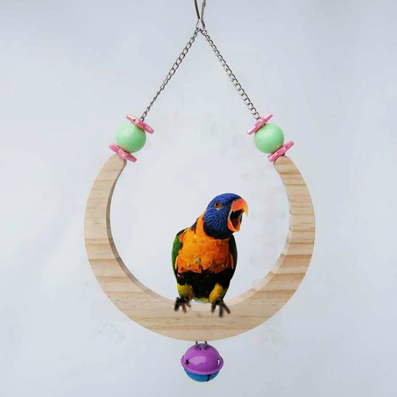 Half Moon Shape Bird Toys & U Parrot Sewing Cage With Bells For Little Pet Birds Like Budgerigar Or Canary | Дом и сад