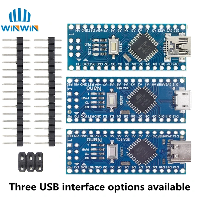 Mini / Type-C / Micro USB Nano 3.0 With the bootloader compatible Nano controller for arduino CH340 USB driver 16Mhz ATMEGA328P