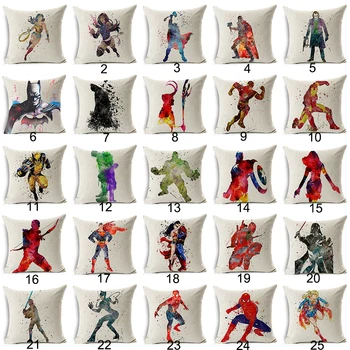 

Marvel Comics Super Hero Cushion Cover Captain America Hawkeye The Avengers Home Decorative Pillow Cover For Sofa Cojines