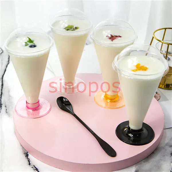 

10pcs Transparent plastic combined type goblet, cake cups, sweet food /mousse/pudding display clear cup, SP01