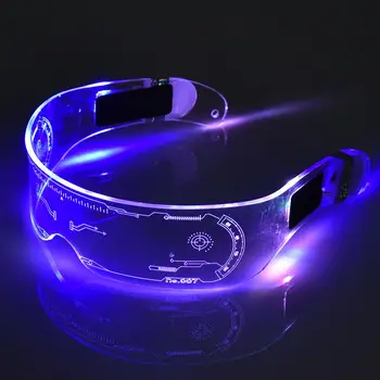

Colorful LED Luminous Glasses EL Wire Neon Party Light Up Glasses Rave Costume Party Decor DJ SunGlasses Halloween Decoration