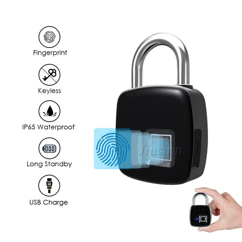 

Digital Smart Fingerprint Door Lock Intelligent Electronic Cerradura USB Rechargeable Keyless Padlock Security Luggage Case Lock