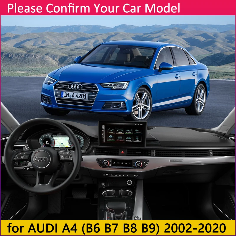 Для Audi A4 B6 B7 B8 B9 2002 ~ 2020 8E 8H 8K 8 Вт Анти скольжения Мат коврик на приборную панель