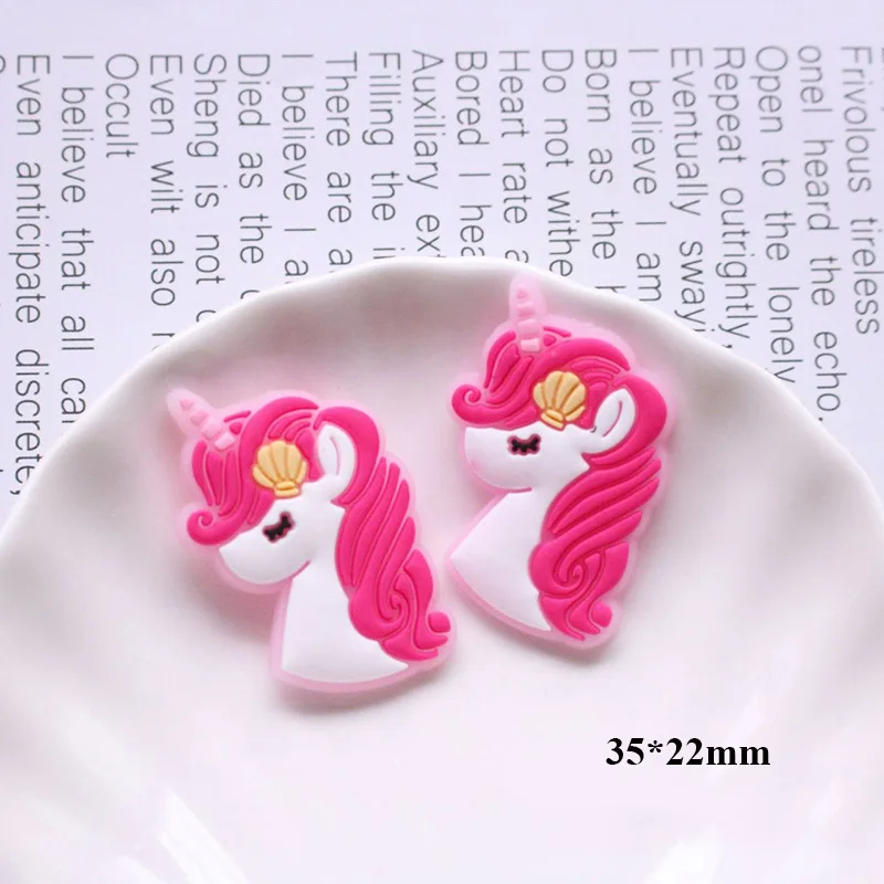 No.9 unicorn rose 10 шт./лот, милый мультяшный единорог, кролик, резиновый кабошон, каваи, сделай сам, Детские бантики для волос, аксессуары для скрапбукинга, поделки - Цвет: No.9 unicorn rose