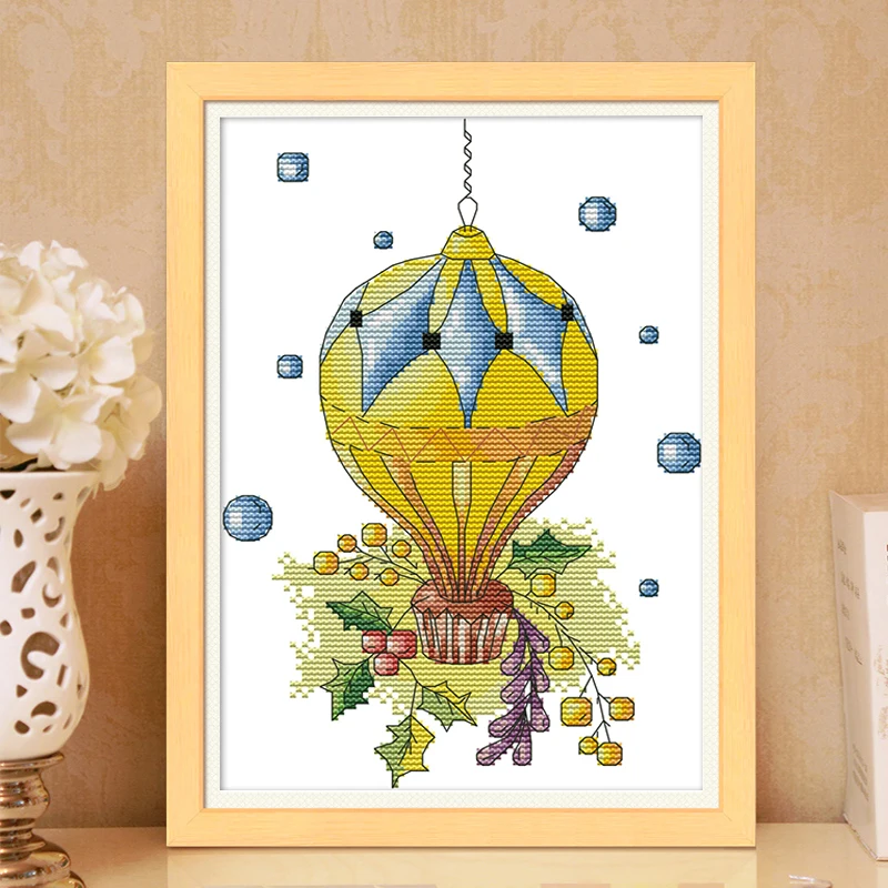 

Joy Sunday Hot Air Balloon Pattern Cross Stitch Kit 14CT 11CT White Cloth Printed DMC Sewing Set Home Rest Decoration Picture