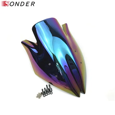 Мотоцикл лобовое стекло для Kawasaki Z1000 2007 2008 2009 Z 1000 z 1000 черный ветровое стекло двойной пузырь ниндзя z1000 07 08 09 - Цвет: Iridium