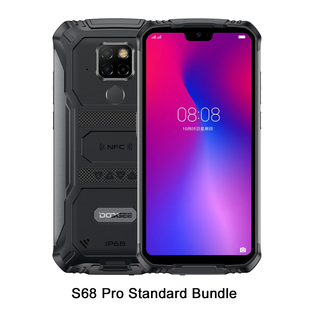 Standard Bundle IP68 Водонепроницаемый Doogee S68 Pro прочный телефон Helio P70 Восьмиядерный 6 ГБ 128 Гб Смартфон 21 Мп+ 8 Мп+ 8 Мп 5," 6300 мАч 12 В/2 а зарядка - Цвет: Standard Bundle