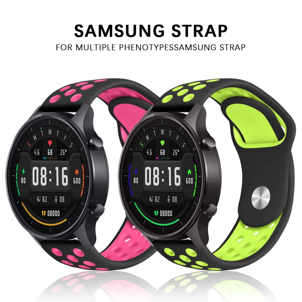 Мягкий резиновый ремешок 46 мм 42 для Samsung Galaxy Watch Gear S2 S3 Active 2 Huawei GT 22 20 Amazfit