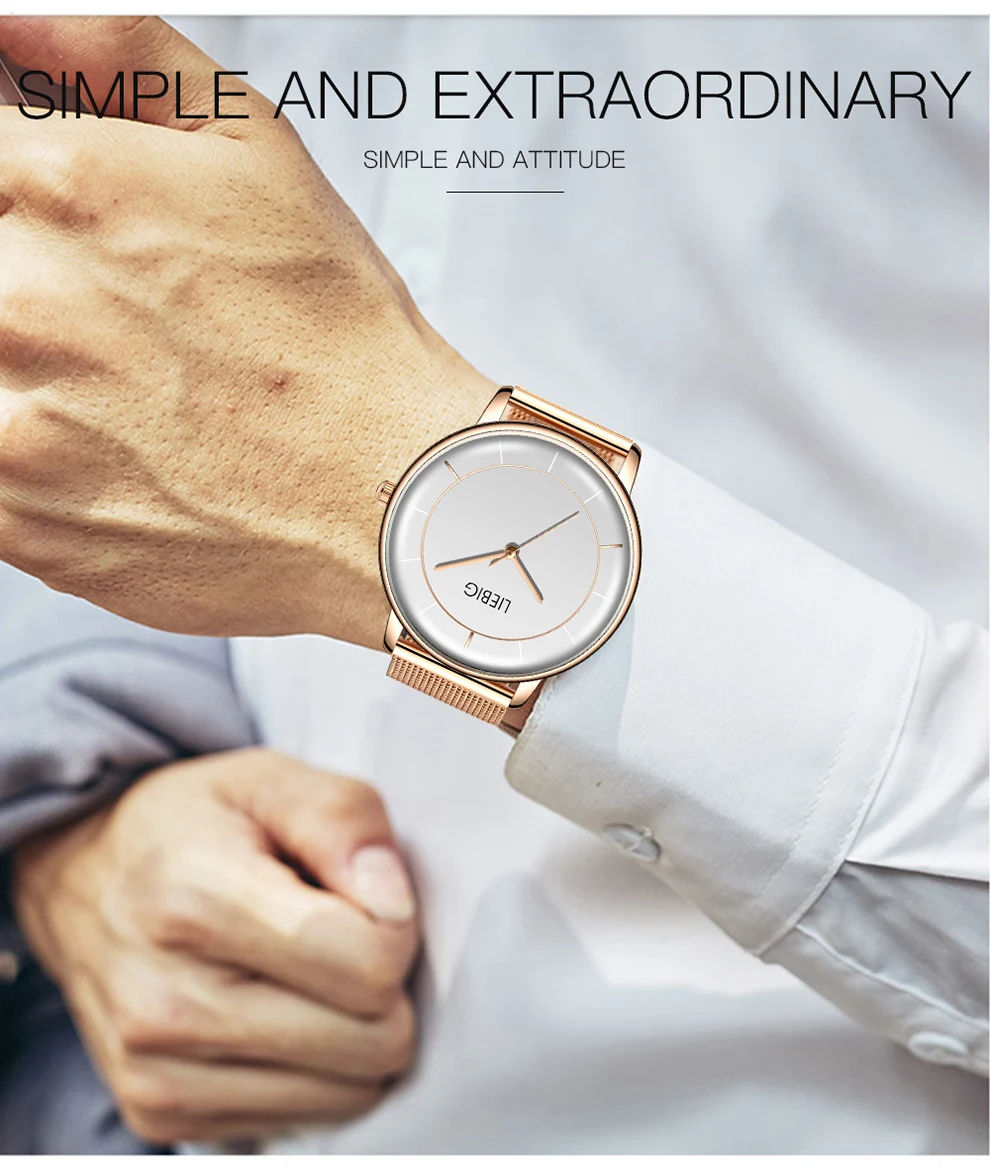 LIEBIG L2007 HORLOGE heren Horloge кварц Regolio masculino Золотой Повседневный Бизнес kampeerers Man Horloge Topmerk люкс Klok Horlo
