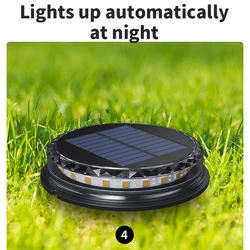 Lampe LED solaire à brancher dans le sol, luminaire décoratif d'extérieur, idéal pour une pelouse, une cour ou un jardin, nouveau modèle 