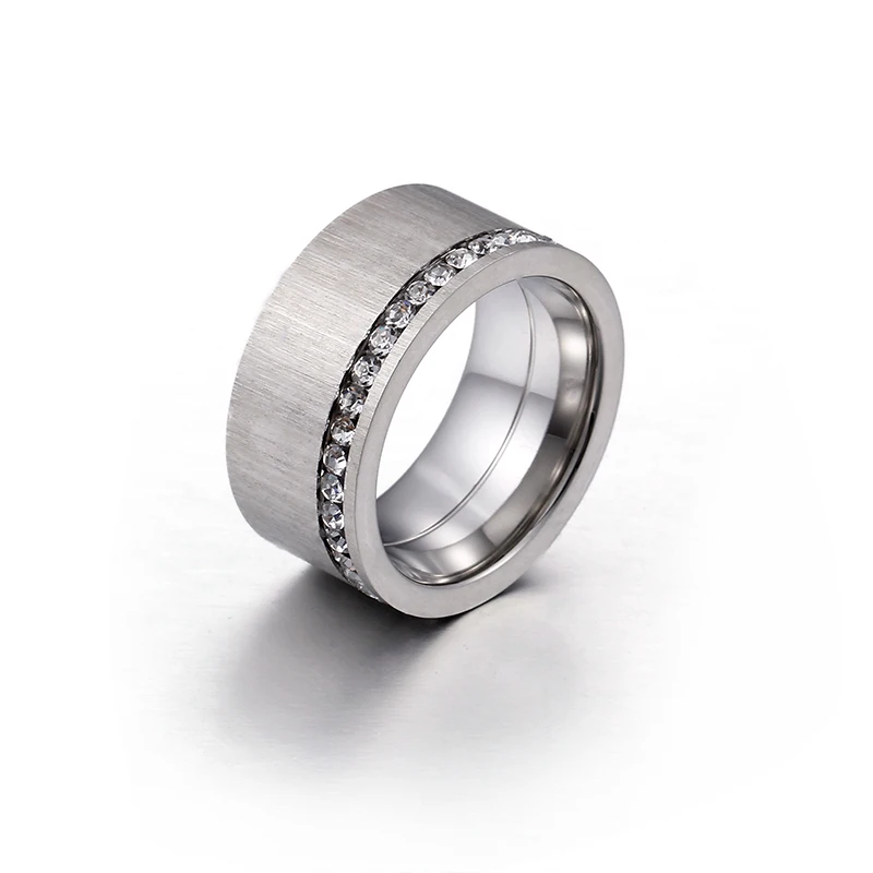 Женское кольцо из нержавеющей стали с фианитом|Кольца| |