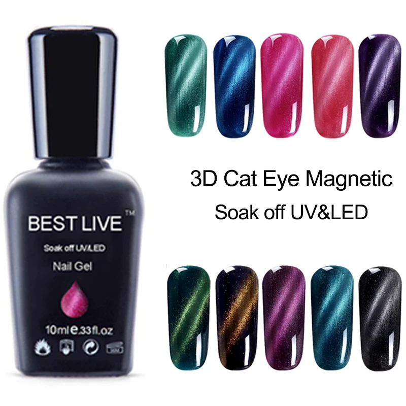 

BEST LIVE Amazing Magnetic Gel Nail Polish Soak off UV&LED Cat Eye Magnet Gel Nail Professional Nail Varnish Nail Art DIY 10ml