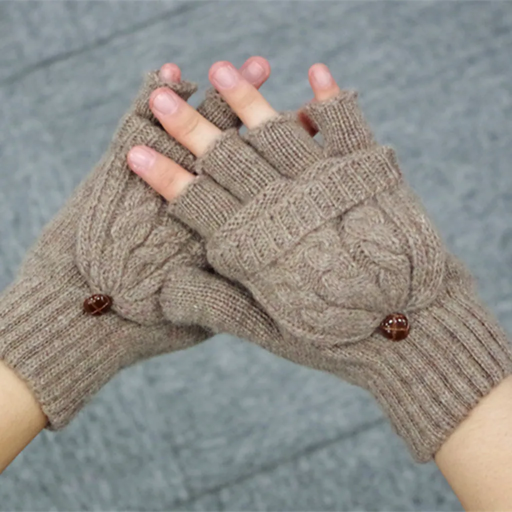 Vingerloze Handschoenen Hoge Handschoenen женские зимние перчатки с теплой подкладкой-уютные вязаные толстые перчатки варежки W1220