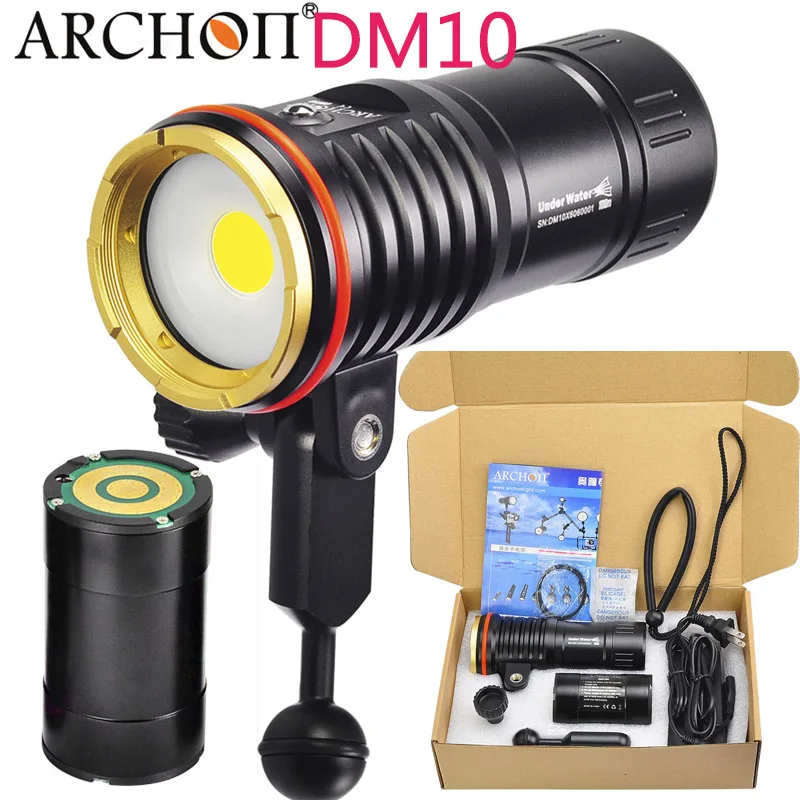 

ARCHON DM10 WM16 Diving video spotlight max 2700 lumen COB LED underwater 100 meter waterproof diving light with battery pack
