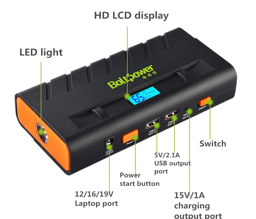13600 мАч портативный HD экран двойной USB зарядное устройство пусковое устройство бензиновый дизельный автомобиль пусковой стартер аккумулятор усилитель хранилища энергии