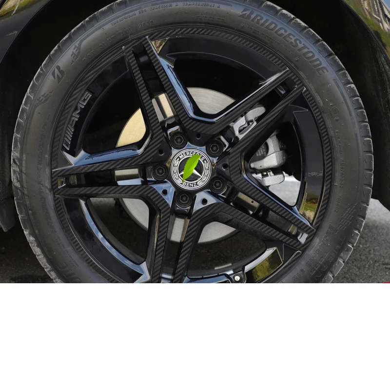 Lsrtw2017 для Mercedes Benz класс колеса автомобиля Hup Светоотражающая наклейка декоративные аксессуары для формовки интерьера - Название цвета: carbon fiber
