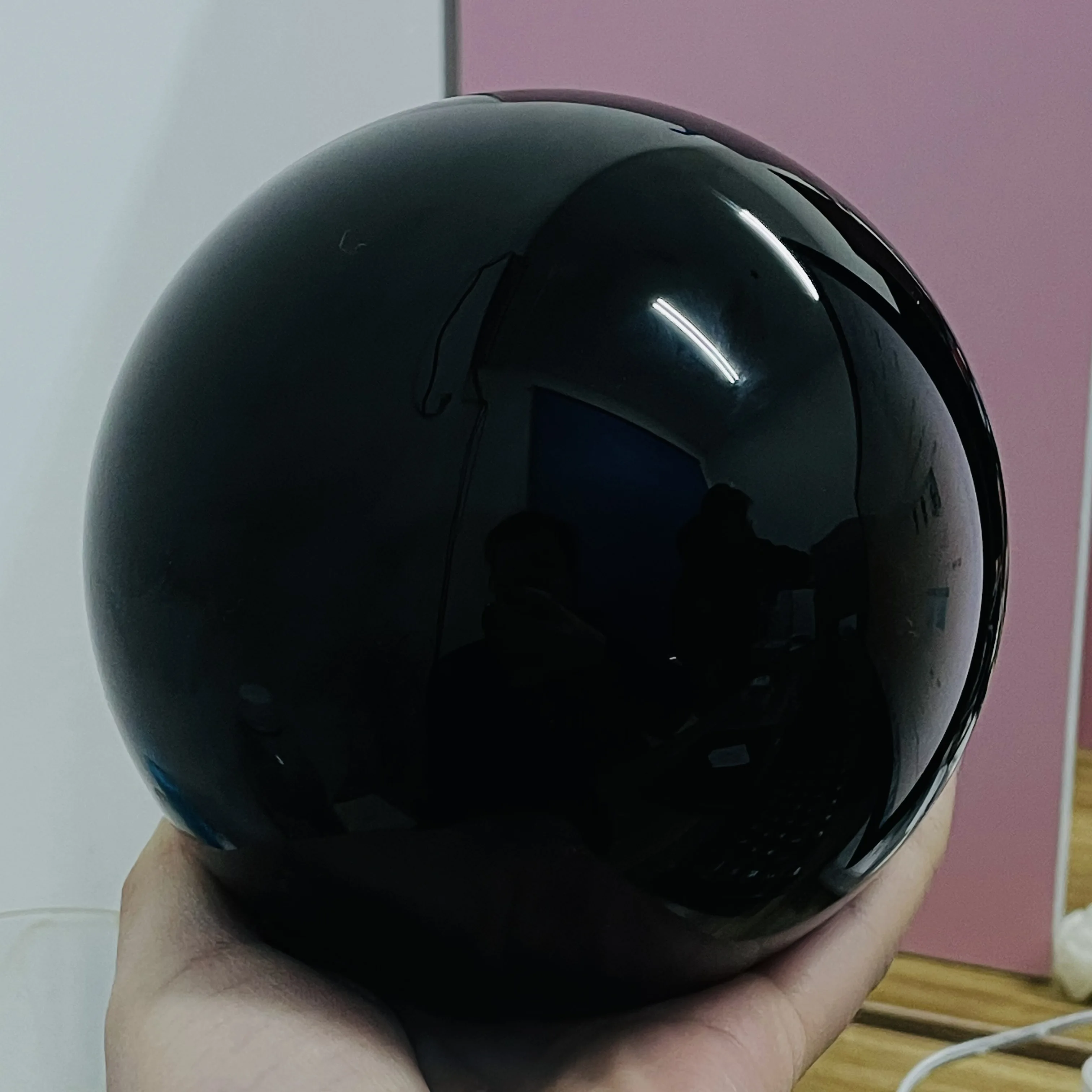 50-200mm Natural Black Obsidian Sphere Large Crystal Ball Healing Stone+Pedestal 5
