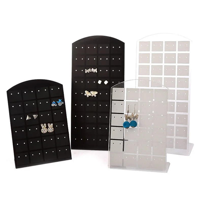 

High Quality 24/48/72 Holes Jewelry Organizer Holder Stand Plastic Earring Display Show Case