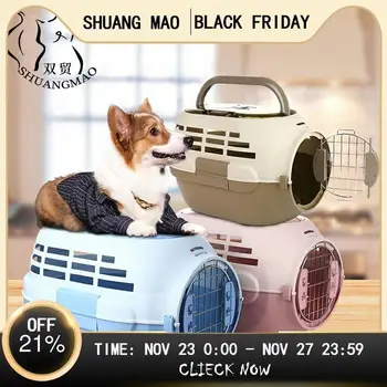 

SHUANGMAO Pet Transport Breathable Bag for Dog Cat Carrier Case Big Space Airline Approved Car Portable Travel Puppy Cage Box