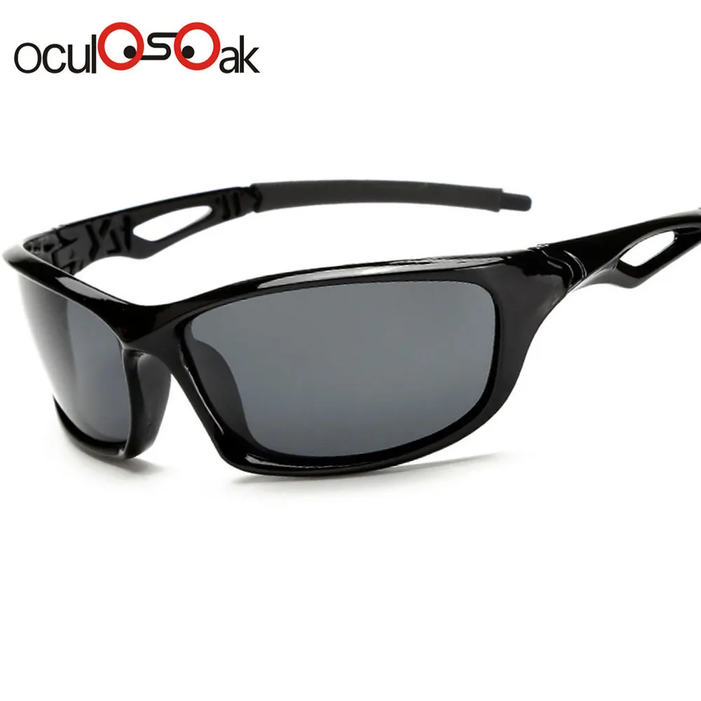 bright black Oculosoak Drive Мужские поляризационные солнцезащитные очки мужские Брендовые спортивные лодочные защитные водительские очки уменьшить блики 1003 - Цвет линз: bright black