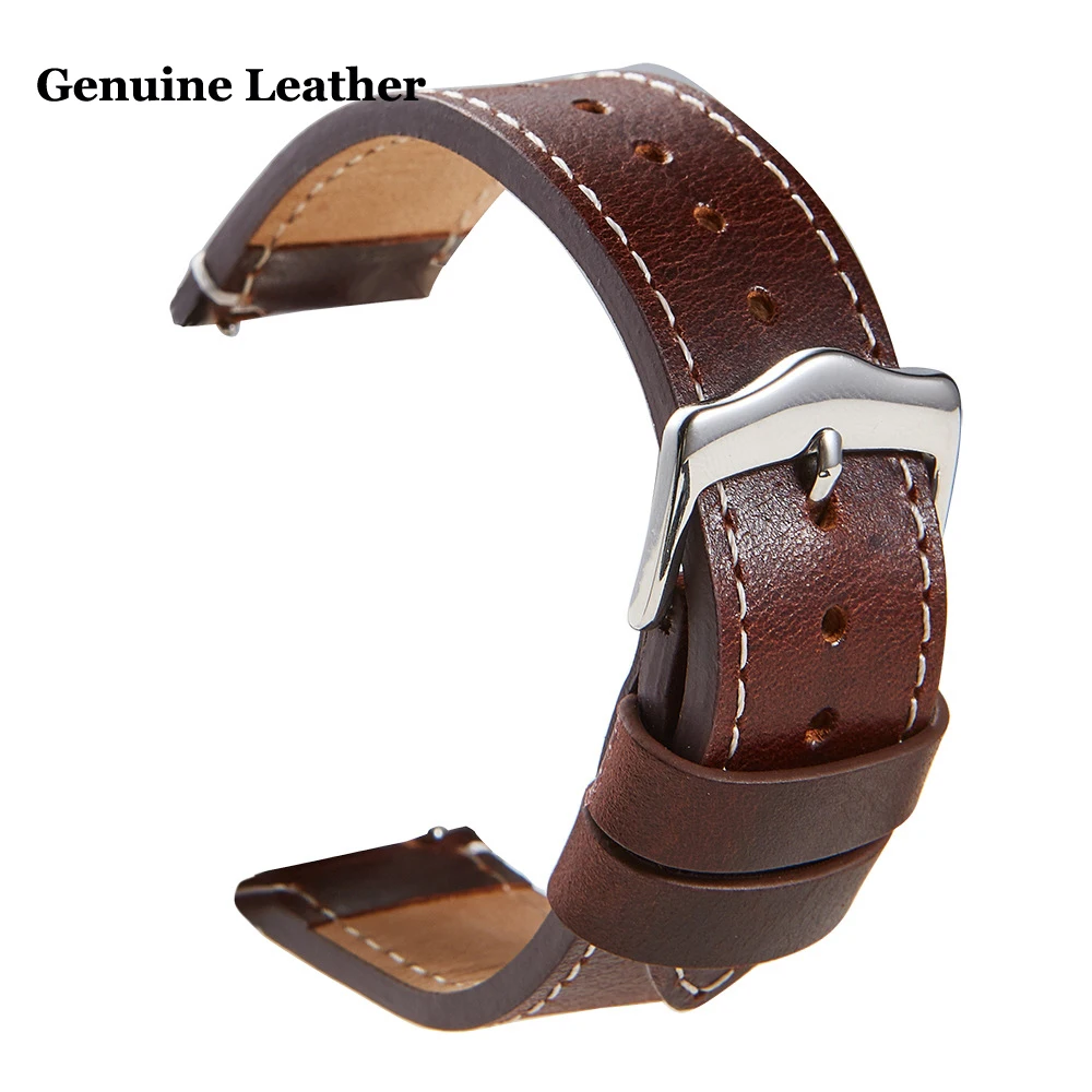 

Calfskin Leather Watchband Quick Release Watch Band Wrist Strap 20mm 22mm Genuine Leather Smart Watchbands Watches Accessories