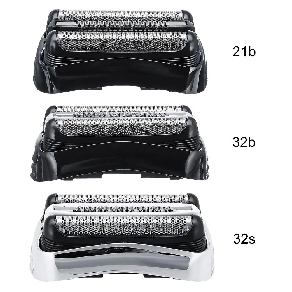 

32B Black Shaver Foil & Cutter Shaver Head For Braun Series 3 320 330 340 380 390 3090CC 350CC 320S 330S Cassette Mesh Grid
