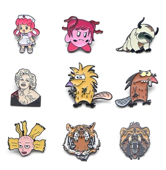 

V104 Wholesale 20pcs/lot The beaver and Cynthia Metal Enamel Pins and Brooches Backpack Bags Badge Gifts