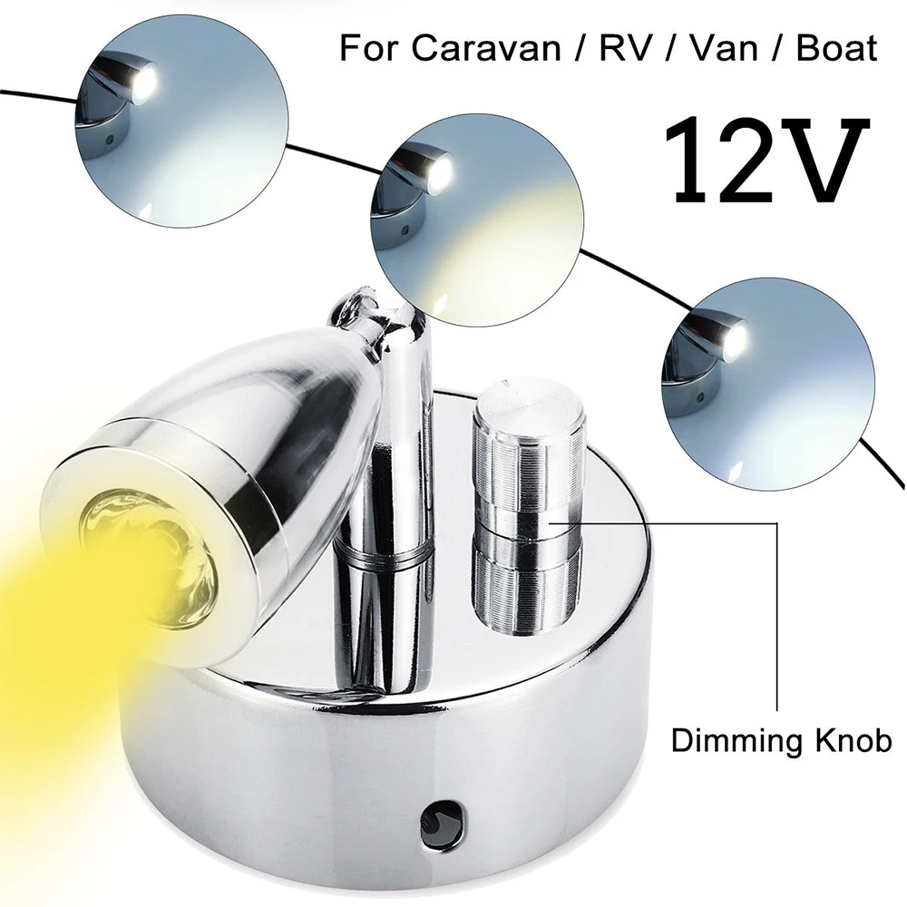 12V Dimming LED Spot Reading Light Touch Bedroom Wall Lamp for Trailer RV Caravan Hotel new Wall Lamp Se25