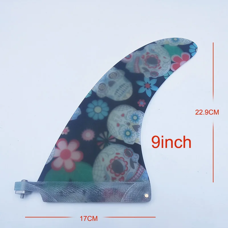 high quality 9inch 8inch longboard fin center fiberglass fabric single fin