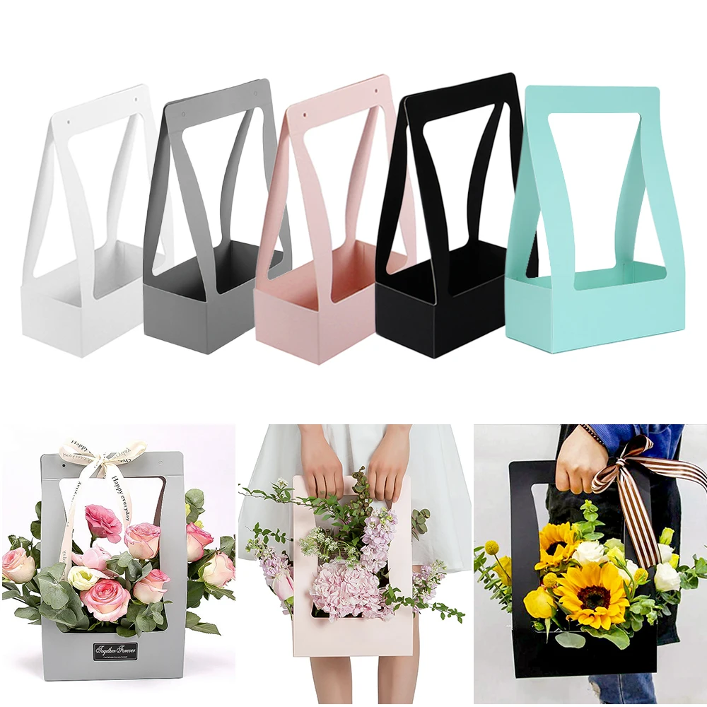 

Portable Waterproof Paper Foldable Flower Box For Living Room Wedding Gift Box Wrapping Gift Case Party Festival Flower Shop Box