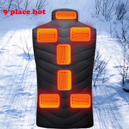 New Adult Outdoor USB Infrared Heating Vest Jacket Winter Flexible Electric Thermal Clothing Waistcoat Fishing Hiking Dropship5
