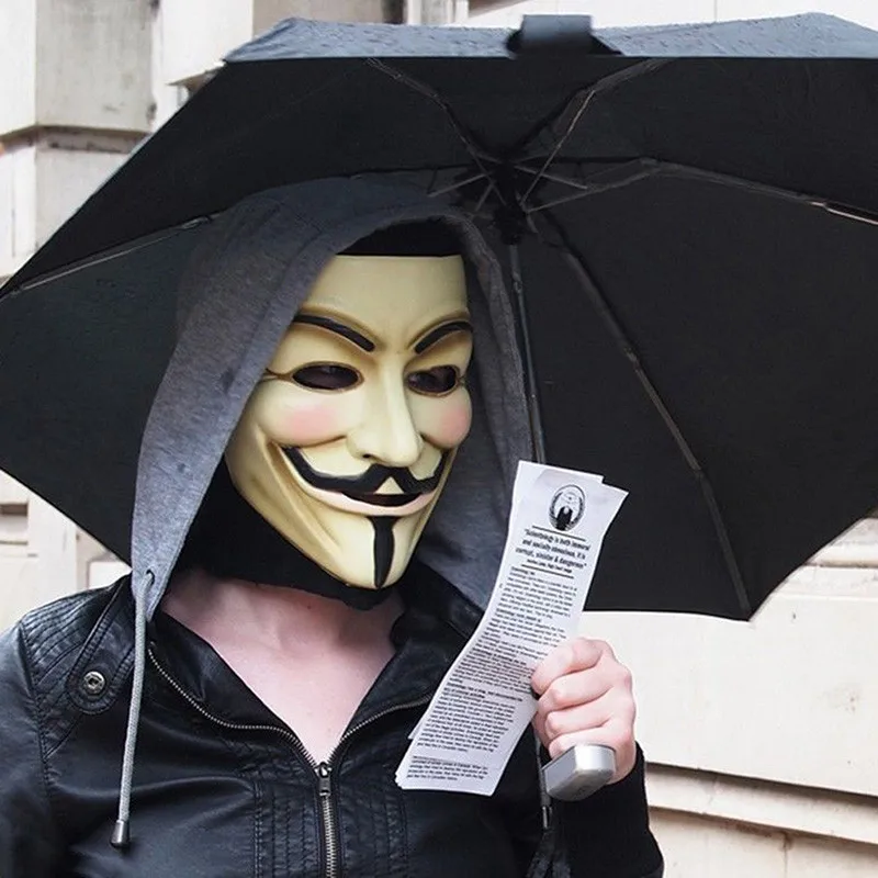 Anonymous Hacker Vendetta Guy Fawkes маски маскарадное платье аксессуары для взрослых Хэллоуин Необычные платья для косплея V вендетта маска