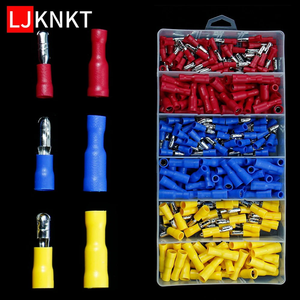 

Cold pressure bullet terminal safety insulation durable fast pluggable wire plug spring connector mixed Crimper Box 1.25/2/5.5