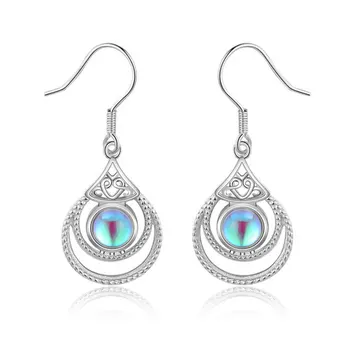 

Moonstone Earrings Sterling Silver Water Drop Earrings for Women Statement S925 Fine Jewelry Girl Gift Bohemia Accessories