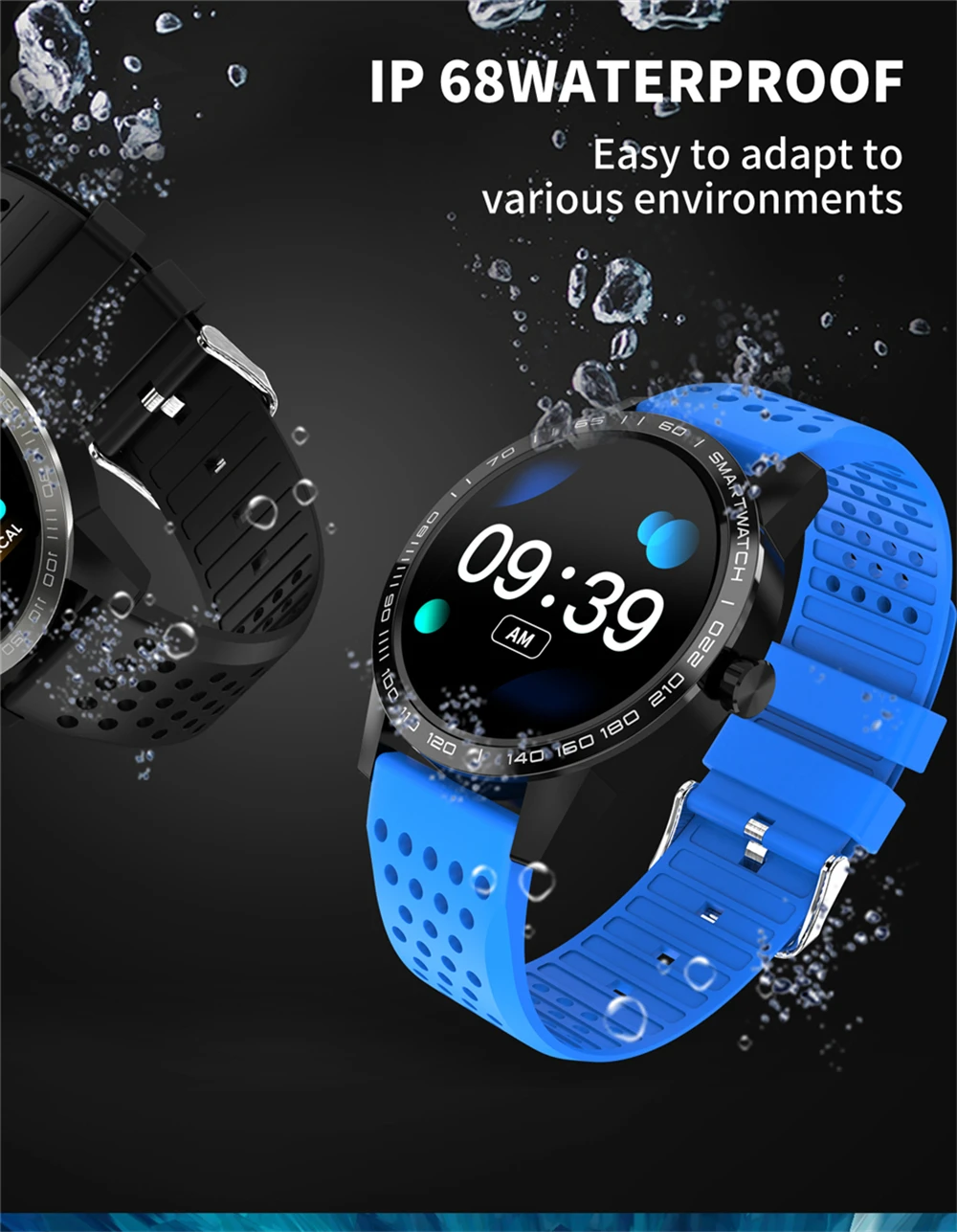 Lerbyee T2 Смарт-часы для мужчин Водонепроницаемый сердечного ритма приборы для измерения артериального давления Смарт-часы с мониторингом Открытый Спорт Фитнес-браслет с Bluetooth