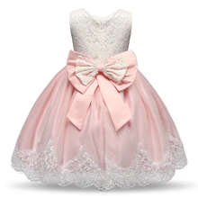 AmzBarley Платье для девочек платье принцессы без рукавов с кружевом с цветочным узором на свадьбу/день рождения вечерние платье-пачка одежда для маленьких девочек, бальное платье с бантом одежда