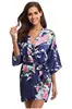 Silk Satin Wedding Bride Bridesmaid Robe Floral Bathrobe Short Kimono Robe Night Robe Bath Robe Fashion Dressing Gown For Women ► Photo 3/6