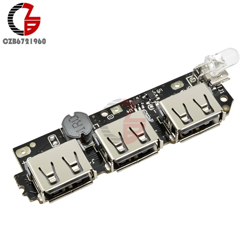 Battery Charger 3 USB Output Mobile Power Bank Charging Module 18650 Lithium Battery Charger Board