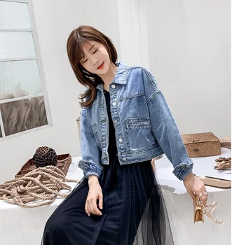 

Spring loose and thin denim jacket short jacket