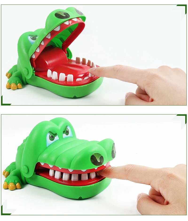 Большой бульдог крокодил, акула рот стоматолога укус счастливый палец игра игрушка смешной кляп взаимодействие шутка Дети играть забавные подарки