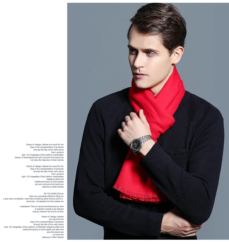 Luxury Brand Plaid Cashmere Scarf for Men Winter Warm Neckerchief Male Business Scarves Long Pashmina Christmas Gifts