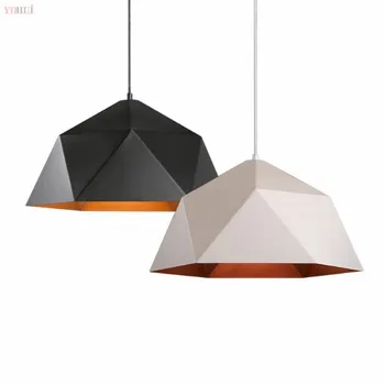

Modern Simple Iron Art Pendant Lights Loft Pendant Lights Industrial Decor Hanging Lamp Geometric Kitchen Black Home Lighting