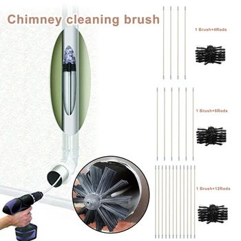 

Flexible Chimney Sweep Set Flue Sweeping Brush & Rod Kit Soot Cleaning Rods